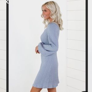 Blue Quilted Fall Dress